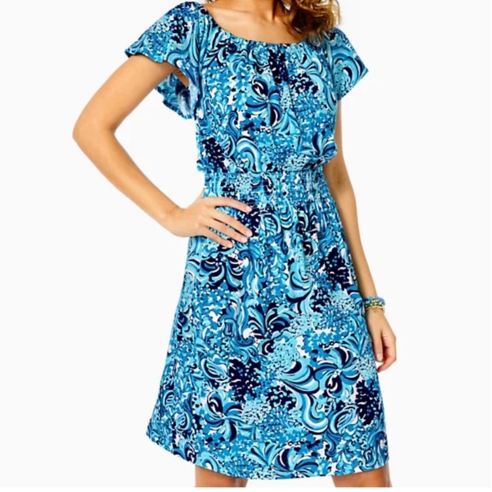 Lilly Pulitzer clarette dress resort blue xl summer beach
